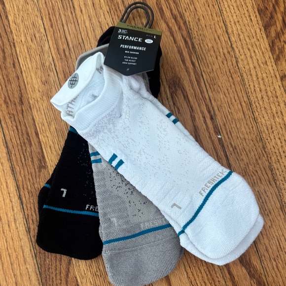 NWT Stance Athletic Socks - White, Black, Gray Pack of 3 - Picture 1 of 4